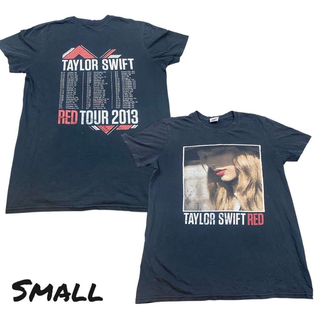Taylor Swift 'Red' Tour T-Shirt 2013 Size SMALL Front Back Graphics 100% Cotton